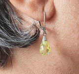 Peridot Drop Earrings Sterling Silver: August Birthstone Jewelry