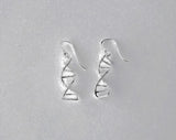 Sterling Silver DNA Drop Earrings: Double Helix Science Jewelry