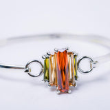 Gemstone Silver Bangle Bracelet: New Orleans Jewelry Art