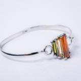 Gemstone Silver Bangle Bracelet: New Orleans Jewelry Art