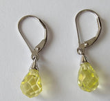 Peridot Drop Earrings Sterling Silver: August Birthstone Jewelry