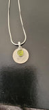 Peridot Sterling Silver Charm Necklace: Handmade Green Circle Pendant