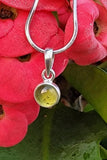 Peridot Sterling Silver Charm Necklace: Handmade Green Circle Pendant