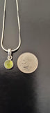 Peridot Sterling Silver Charm Necklace: Handmade Green Circle Pendant