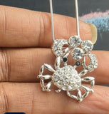 Crystal Crab Pendant Sterling Silver July zodiac sign, Ocean Gulf culture gift