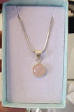 Rose Quartz Sterling Silver pendant necklace: handmade jewelry gift for Love and Healing