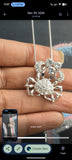 Crystal Crab Pendant Sterling Silver July zodiac sign, Ocean Gulf culture gift