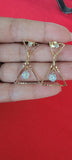 Gold Tone Cone Crystal Dangle Earrings
