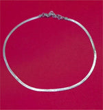 Sterling Silver Herringbone Chain Necklace - Unisex Link, adjustable 16 inch