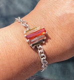 Gemstone Silver Link Bracelet: New Orleans Jewelry Art