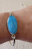 Sterling Silver Bracelet: Dragon Vein Agate Stone Jewelry