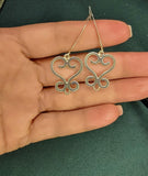 Handmade Sterling Silver Sankofa Heart Dangle Earrings
