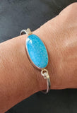 Sterling Silver Bracelet: Dragon Vein Agate Stone Jewelry