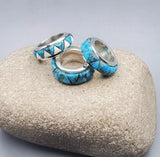 Statement Turquoise and recycled piano keys ring unique, sterling  silver ring, handmade jewelry