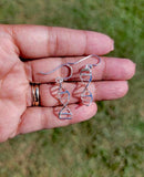 Sterling Silver DNA Drop Earrings: Double Helix Science Jewelry