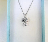 Crystal Dog Pendant, Sterling Silver Necklace, Handmade Jewelry