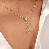 Handmade DNA Double Helix pendant with chain: Gold Science Jewelry Gift