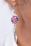Silver hoop Dangle purple agate Earrings: Modern Elegant Gemstone Jewelry