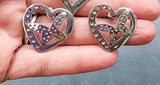 Sterling Silver Butterfly Heart Jewelry post earrings: Handmade Earrings