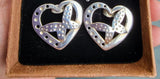 Sterling Silver Butterfly Heart Jewelry post earrings: Handmade Earrings