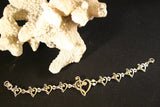 Gift for Music lover, Heart link bracelet, Sterling silver handmade jewelry
