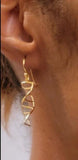 Handmade DNA Double Helix Earrings: Gold Science Jewelry Gift