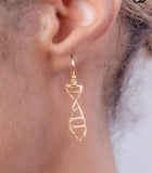 Handmade DNA Double Helix Earrings: Gold Science Jewelry Gift