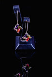 Mothers Day Gift, Square drop Earrings, 3D Yellow crystal dangle earrings set in Sterling Silver