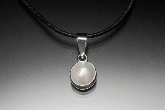 Silver Pearl Necklace Freshwater pendant Sterling silver handmade New Orleans jewelry