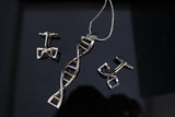 DNA cufflinks, double helix, mens jewelry, science gift