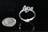 Valentines gift, Music heart ring Treble Bass clef Musical Love  jewelry Sterling silver Ring Gift
