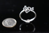 Music heart ring Treble Bass clef Musical Love  jewelry Sterling silver Ring Gift