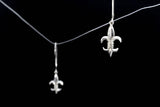Mothers Day Gift, Silver Earrings Dangle Fleur de lis Louisiana Canada Louisville Boys Scouts Sterling jewelry signed sets available