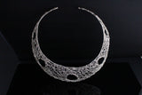 Silver Choker collar Necklace Meaning inside complex and beautiful Chester Allen storm within jewelry art hand woven unique gift for her