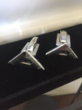 Mens cufflinks, Protractor Carpenter's Square, fathers day gift,  Mason gift,  sterling silver handmade premium quality