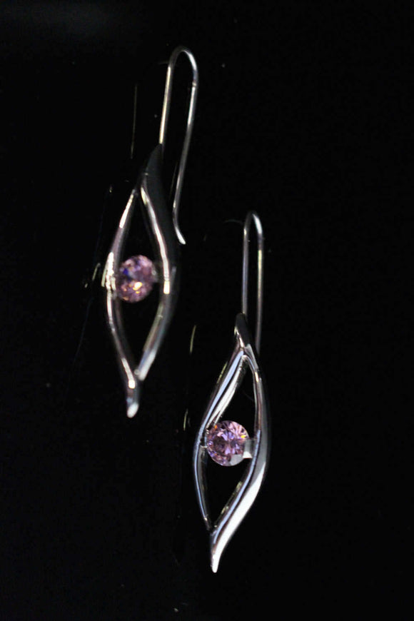 Silver Earrings Pink Ice October Birthstone Seed produce growth of love romance gift for her Valentines Day handmade Chester Allen design