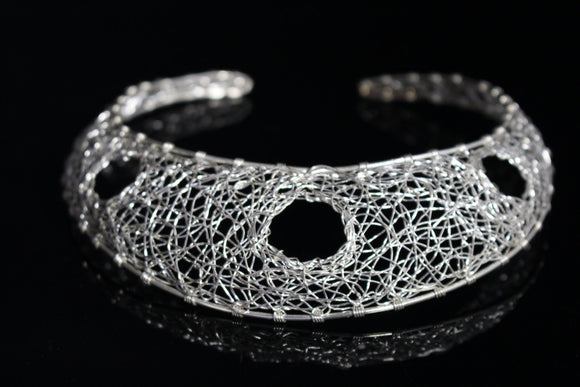 Silver Wire Choker Necklace Meaning inside complex and beautiful Chester Allen storm within jewelry art hand woven unique gift for her