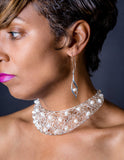 Mothers Day Gift, Silver Seed Earrings drop with Pearl science nature growth inspired handmade signed jewelry art