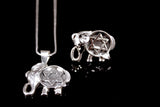 Silver Necklace, Elephant pendant, Star of David,  Jewish pendant, Gift for Hanukkah, purim