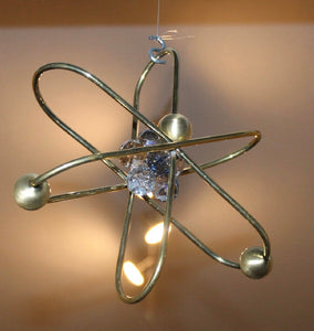 Sculpture Mobile Art Atom Science Metal Brass Crystals Like Attracts Like Chester Allen art meaningful handcrafted unity