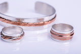 gift for him, Silver Band Ring, Handmade, Sterling Copper Mens ring, wedding ring, thumb ring. one of a kind Birthday gift