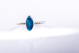 Blue ring sea glass handmade sterling silver jewelry