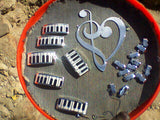 Mothers Day Gift, Silver Earrings Piano Key Dangle white and black handmade jewelry New Orleans recycled fun