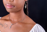 Music note jewelry set, treble clef necklace and earrings set, music jewelry gift for student, teacher, Dj, girlfriend
