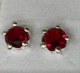 Red Crystal, stud earrings,Ruby color crystal studs,  July Birthstone colors