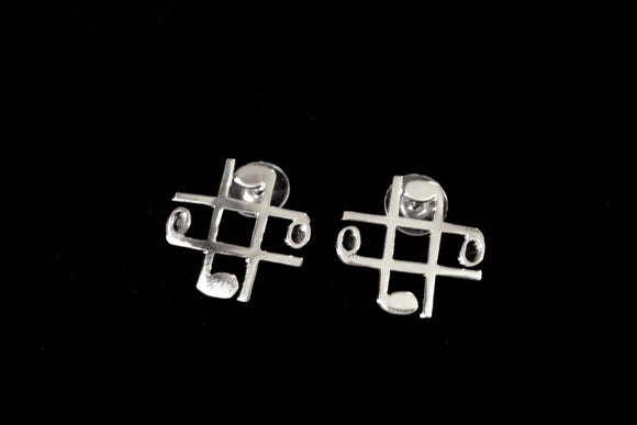 Silver Music post earrings Chester Allens handmade jewelry art series Universal groove named and the beat goes on also Hastag jewelry