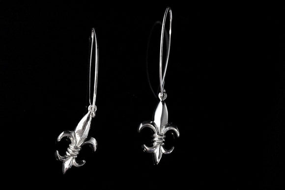 Mothers Day Gift, Silver Earrings Dangle Fleur de lis Louisiana Canada Louisville Boys Scouts Sterling jewelry signed sets available