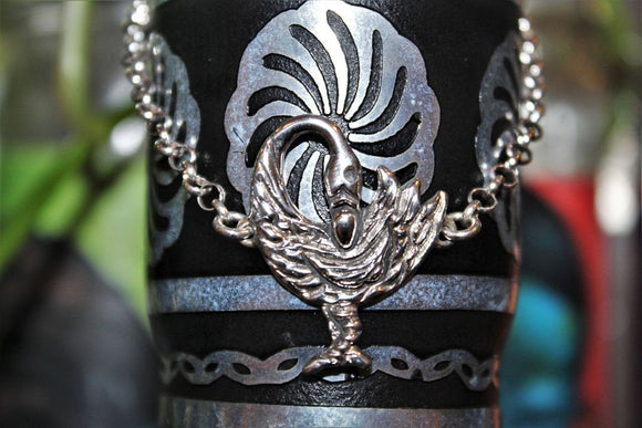 Sankofa Bird silver link bracelet