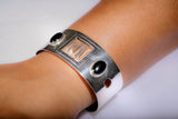Mothers Day Gift for him, Silver cuff bracelet with onyx stones, handmade, one of a kind jewelry, unique mens bracelet