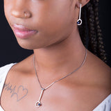 Mothers Day Gift, Silver and pearl jewelry set earrings necklace with black pearls